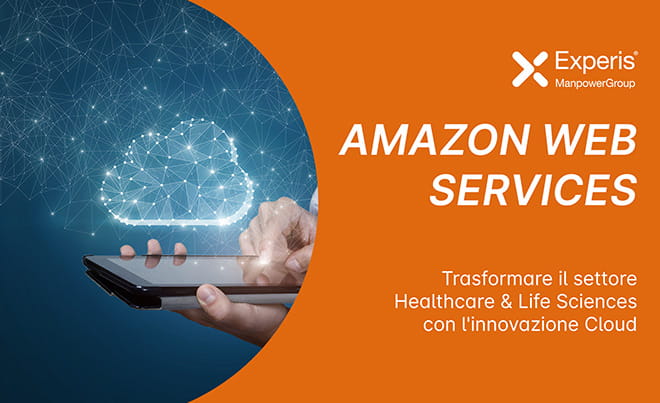 Cloud computing healthcare | Immagine di due mani che tengono in mano un tablet sopra la quale si vede una nuvola. Sono presenti anche titolo e sottotitolo dell'articolo